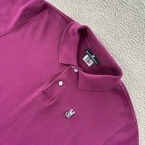 Psycho Bunny Polo Shirt Mens Large 6 Purple Pima Cotton Embroidered Bunny Casual